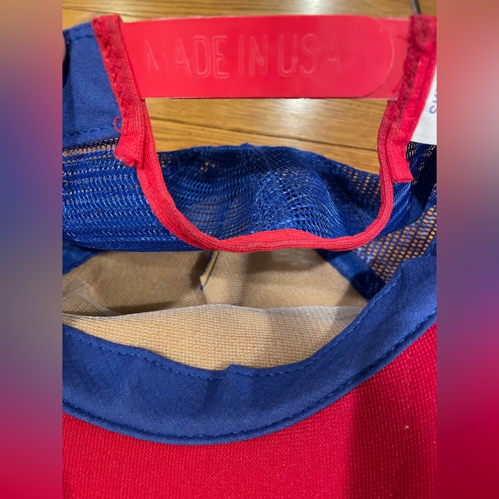VINTAGE Pepsi-Cola 3 stripe trucker hat, blue/red, adjustable, made in USA - Picture 5 of 5
